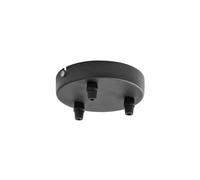 GSOB31- ROSONE 3 FORI NERO SATINATO IN METALLO PIU' ACCESSORI INCLUSI D.12CM