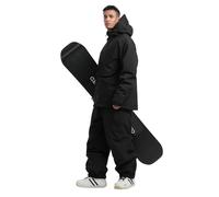 GSOU SNOW Uomo Donna Completo Giacca e Pantaloni da Sci Baggy Giacca da Snowboard Larghi Pantaloni da Neve Oversize con Bretelle - Multitasche Impermeabile Antivento Traspirante Caldo con Cappuccio