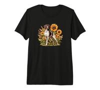 GSP Hunting Dog Sunflowers German Shorthaired Pointer Maglietta Premium
