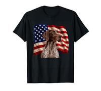 GSP Patriotic 4th Luglio USA Flag German Shorthaired Pointer Maglietta