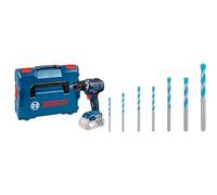 GSR 18V-55 Professional + Bosch Professional 7x Set di Punte Expert CYL-9 MultiConstruction per Calcestruzzo, Ø 4-12 mm, Accessorio Trapano a Percussione