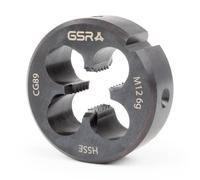 GSR Filiera professionale per filettatura esterna, HSSE-VAP M forma B, resistente al calore, resistente all'usura, migliore aderenza dell'olio da taglio e lunga durata, metrica, M12