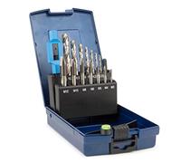 GSR HSSG Set di maschi per filettatura singola M3M12, 16 pezzi, con punta a spirale HSSG e girandola regolabile, argento n. 1 12, occhio di centraggio magnetico, set di maschi filettati, in