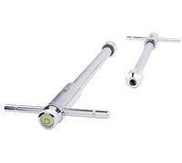 GSR, portautensili con foro di centraggio, livella e cricchetto, bussola numero 10 M3-M10 versione lunga, BSW, BSF, BSP, UNC, UNF, per maschi