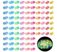 GSrenyu 100 mini tartarughe luminose in resina, mini animali marini in miniatura, per giardino, acquario, casa delle bambole