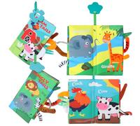 GSrenyu Libro in tessuto con massaggiagengive - Sensory 3D Animals' Tails Touch and Feel Book per bambini da 0 a 3 anni