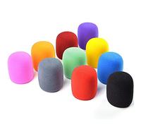 Gsrhzd 10 pezzi colorati Spugna microfono, Antivento microfono, Custodia protettiva in schiuma per rendere il microfono antipolvere, a prova di caduta, antibatterico e antivento (10 colori)