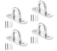 Gsrhzd Placca Occhiello Eye Piastra, 4 Pezzi M8 Piastra ad Occhiello in Acciaio Inox, Ganci di Fissaggio per Piastra con Gancio a Soffitto per Oggetti Appesi, Tende da Sole, Piastre di Copertura