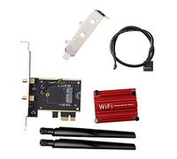 Gsrimgratoe Convertitore Adattatore Wireless da M.2 un PCIE WiFi Scheda Bluetooth WiFi NGFF M.2 con Antenna 2X per AX210 AX200 9260 8265