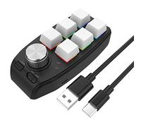 Gsrimgratoe Tastiera a manopola macro di programmazione personalizzata USB 6 Copia Incolla Mini Pulsante per Photoshop Gaming Tastiera Meccanica