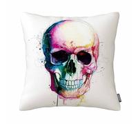 GSRONY Federa per cuscino a forma di teschio colorato, decorazione per la casa, 45,7 x 45,7 cm