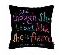 GSRONY Funny Though She Be But Little Quote Book Group cuscino quadrato in cotone lino federa cuscino (45,7 x 45,7 cm)