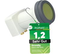 GSS Helios Twin LNB (2 partecipanti a 2 vie) per parabola satellitare digitale, protezione dagli agenti atmosferici, Full HD 3D 4K Sat LNB, filtro 5G LTE, sistema di campeggio UHD TV satellitare LNB +