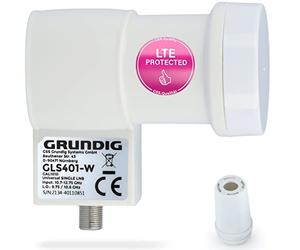 GSS Single LNB bianco con filtro LTE per antenna satellitare digitale, per 1 televisore, ricevitore e TV, 1 ingresso, satelliti, Full HD, protezione dalle intemperie, freddo e resistente al calore