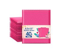 GSSUSA Buste imbottite rosa, 8,5 x 12 cm, confezione da 40 sacchetti per imballaggio autosigillanti, forniture per piccole imprese, buste imbottite, buste a bolle, sacchetti per spedizioni, imballaggi