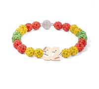 GSTFY Braccialetto da baseball personalizzato con numeri/iniziale, con nome e testo, perline di strass, regalo per il giorno del gioco, compleanno, squadra, sport, regalo per uomini e donne, amanti