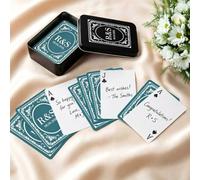 GSTFY Costom, carte da gioco personalizzate con iniziali e data, vintage, con cornice floreale, libro degli ospiti con nome, anniversario di matrimonio, fidanzamento, regalo per coppia di sposi