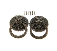 GsvUbd 2 maniglie a forma di testa di drago in bronzo antico, stile cinese antico, vintage, per cassettiere, ante, armadietti, 32 * 47 mm