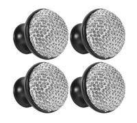 GsvUbd 4 pomelli per mobili in cristallo, in lega di alluminio, con strass, design a fungo, resistenti, per cassetti e armadietti, per la casa e il guardaroba