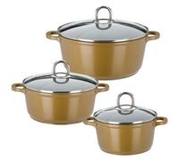 GSW 507004 - Batteria di pentole Gourmet Premium Color, 3 Pezzi, Colore: Dorato