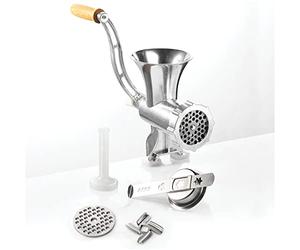 GSW 588423 - Tritacarne n. 8 in alluminio con punta da pasticcere e pestello, colore: argento