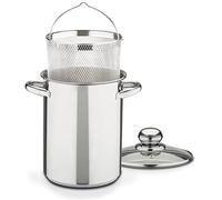 PENTOLA INOX CUOCI ASPARAGI CON CESTELLO E COPERCHIO CUOCI PASTA 16 CM INDUZIONE