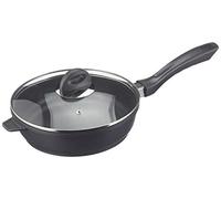 GSW Gaens Stahlwaren 415248 - Gourmet, padella con coperchio in vetro, 24 cm