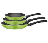 GSW Stahlwaren GmbH Padella Set, Pezzi, Alluminio, Green/Black, 30 x 30 x 30 cm