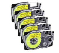 GSwReJ 5pk neri su nastri fluorescenti da 9 mm giallo fluro compatibili con i modelli di stampanti per etichette KL-60 KL-60SR KL-C500 KL-P350W e serie AR-9FYW