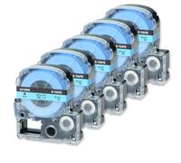 GSwReJ Etichette compatibili da 5pk 047 pollici AC12BW Nero su blu per LW400 LW300 LW700 LW600P K200BL Etichetta Stampante Works with Standard Etichetta Stampanti