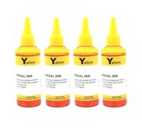 GSwReJ Kit di ricarica 'inchiostro da 100 ml universale compatibile con PGI-750 CLI-751 450 451 550 150 151 270 670 870 520 521 525 725 625(4pcs-Yellow Dye ink)