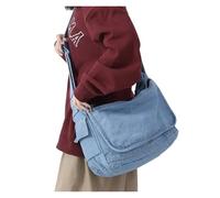 GSXLZ Borsa Jeans Donna Borsa a tracolla morbida estiva da donna in tessuto denim for studenti, tempo libero, scuola, libri, laptop, borsa a tracolla(BLUE1)
