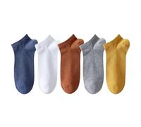 GSXLZ Corti Invisibili Calze 5 paia di calzini da uomo in fibra di bambù sottili, corti, casual, traspiranti, antibatterici, alla caviglia, for primavera ed estate(MIX-B-5pairs)