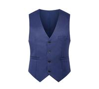 GSXLZ Gilet Da Completo Gilet da uomo di marca, slim fit, con scollo a V, stile coreano, elegante, da uomo, formale, da lavoro, da matrimonio(Lake Blue,4XL)