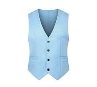 GSXLZ Gilet Da Completo Gilet da uomo di marca, slim fit, con scollo a V, stile coreano, elegante, da uomo, formale, da lavoro, da matrimonio(Sky Blue,3XL)