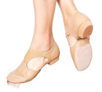 GSXLZ Scarpette Danza Classica Bambina Sandali greci con Arco Elasticizzato in Vera Pelle Scarpe da Ballo Jazz Scarpe da Balletto da Donna Jazzy Dancing Teacher Sandali da Ginnastica Palestra(Tan,36)