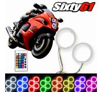 GSXR 1000 2007-2008 Multi Colore Cambio Plasma Halo Angel Eyes Con Telecomando