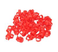 Gsycle 100PCS Chicken Identification Bands, Red PP Plastic Chicken Leg Bands Poultry Leg Bands for Birds, Ducks And Chickens Identification (25 mm)
