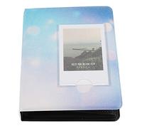 Gsycle Album fotografico, mini album fotografico leggero da 3 pollici, 64 tasche, piccolo album fotografico portatile per foto 7s/8/25/50s/90 (punto de luz azul)