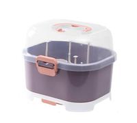 Gsycle Contenitore per Scolabiberon, Contenitore per Posate per Allattamento con Coperchio, Contenitore per Biberon con Scolapiatti per Organizer per Armadietto(Viola)
