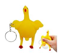 Gsycle Divertente Portachiavi in Gomma con Pollo, spremere Giocattoli per alleviare Lo Stress novità Che depone Uova di Pollo per alleviare Lo Stress