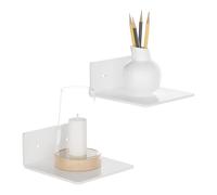 Gsycle Mensola sospesa piccola in acrilico da 2 pezzi, mensole da parete trasparenti montate a parete Mensola espositiva in acrilico con adesivo per soggiorno, camera da letto, ufficio (Bianca)