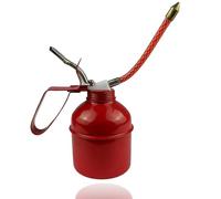 Gsycle Oliatore Manuale da 400 Ml, Flacone per Lubrificazione Stile Leva Rossa in Ferro Tubo Flessibile Flacone per Olio Pompa Flacone per Spruzzo di Olio con Tubo Flessibile per (400 ml)
