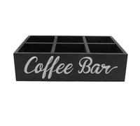 Gsycle Organizzatore della stazione di caffè, 6 divisore in legno per barre da tè da tè da tè caddy cafe porta baccello per il controsoffitto da cucina per ufficio a casa (Nero)