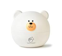Gsycle Porta fazzoletti, porta fazzoletti a forma di orso dei cartoni animati, coperchio per scatola di fazzoletti rotonda, distributore di fazzoletti decorativo per ufficio domestico (bianco)
