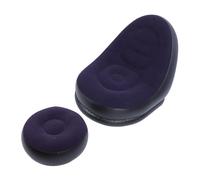 Gsycle Sedia di divano gonfiabile, elegante semplice brodo morbido Blow up sedia da lettino portatile divano pigro con poggiapiedi per soggiorno da viaggio da viaggio all'aperto (Blu scuro)