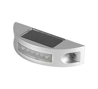 Gsycle Segnapasso solare per esterni, lampada da gradino stradale a energia solare in fusione di alluminio con 6 LED per, per giardino (lampo bianco)