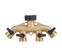 Gsycle Splitter Tubo di Tubo a 4 Vie da 3/4 Pollici, Splitter da Giardino Splitter ugello commutatore Connettori di Rubinetto per l'irrigazione del Giardino, 16x8 cm (Discussione Americana)