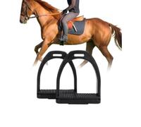 Gsycle Staffe per Equitazione da 2 Pezzi, Staffa per Sella per Cavallo in plastica Sella di Protezione di Sicurezza con Cuscinetto in Gomma Antiscivolo Nero Accessori per Attrezzi per (Large Size)