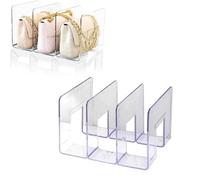 Gsycle Transparent Borse Shelf Dission, Space Stackable Save Separatori di borse Organizzatore Organizzatore Separatore di libri per ufficio per camera da letto (tre fotogrammi)